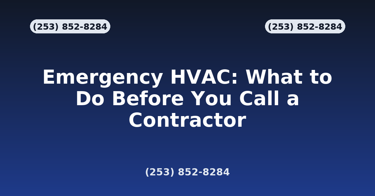 Emergency HVAC Seattle | What To Do Before You Call